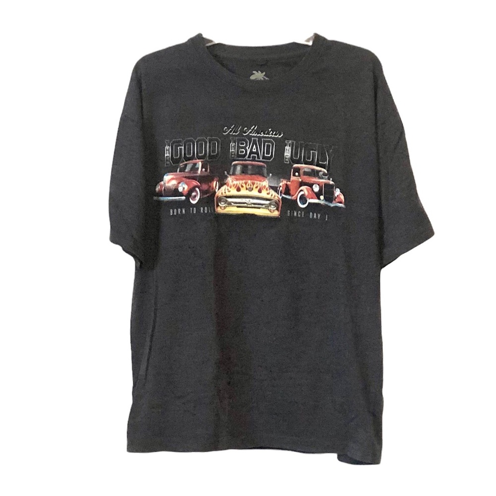 Newport Blues Mens Gray and Orange shortsleeved Vintage classic car t-shirt S XL